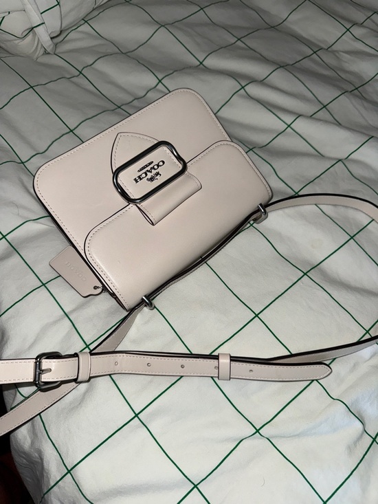 Coach Morgan Square Refine Calf Leather Crossbody CL416 Chalk Silver - Picture 15 of 16